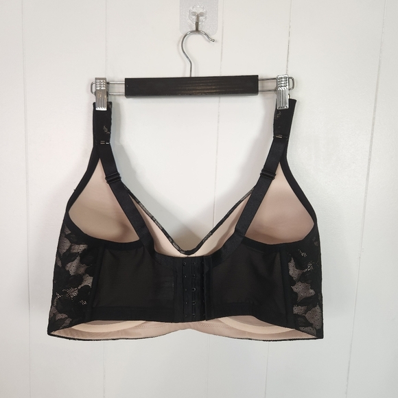 Tivoglio Black Lace Wireless T-shirt Bra Size 38H Wire Free Lightly Lined Sexy - Picture 6 of 11